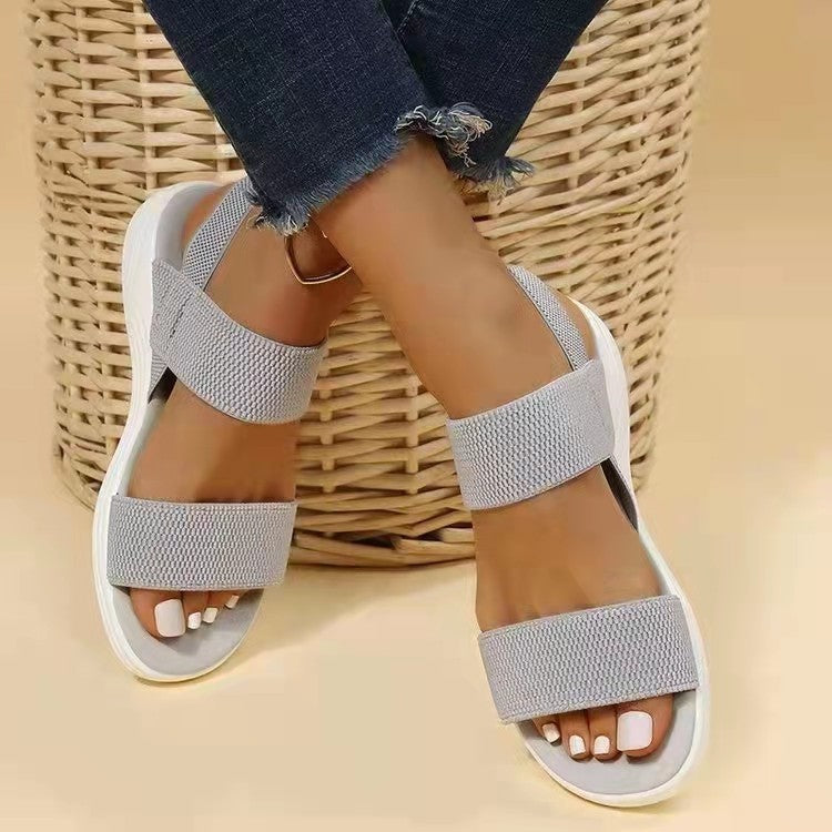 Sandales Compensées à Brides Femme Grande Taille