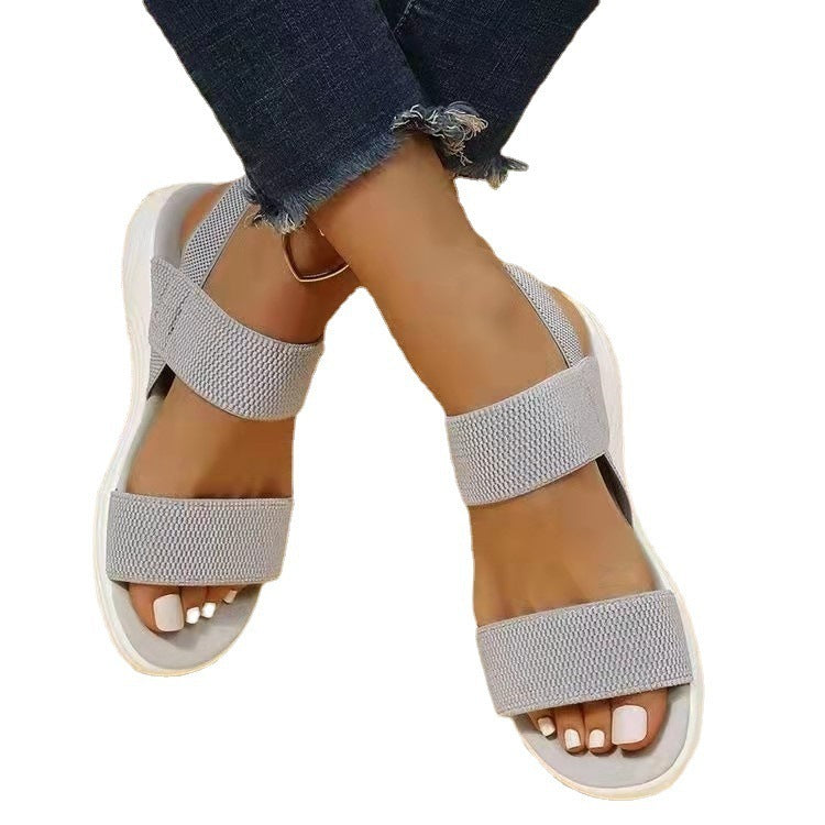 Sandales Compensées à Brides Femme Grande Taille