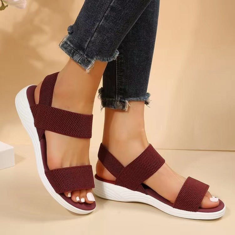 Sandales Compensées à Brides Femme Grande Taille