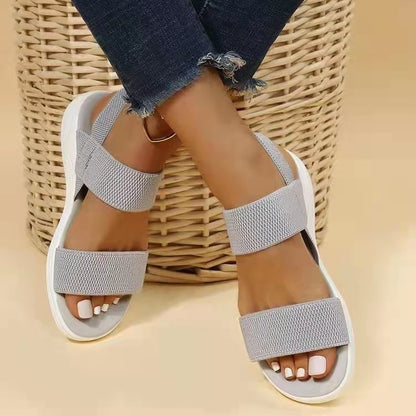 Sandales Compensées à Brides Femme Grande Taille